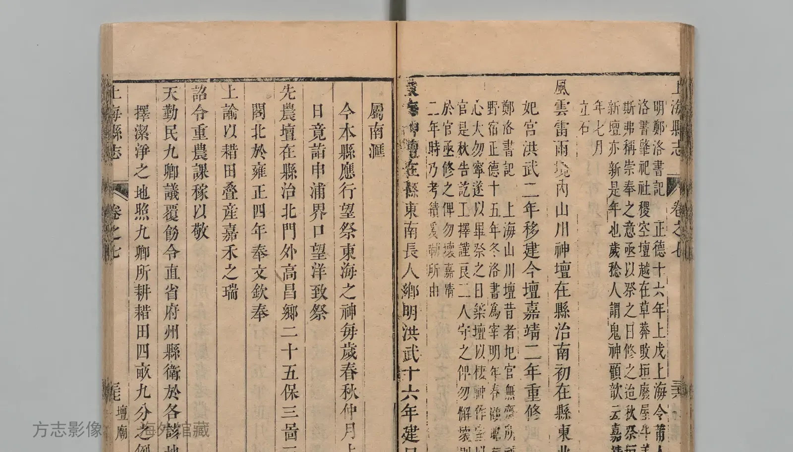 上海县志书影