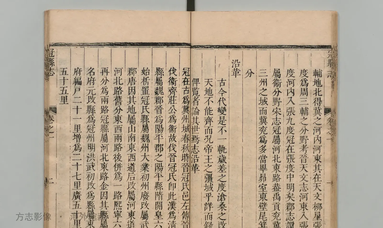 冠县志书影