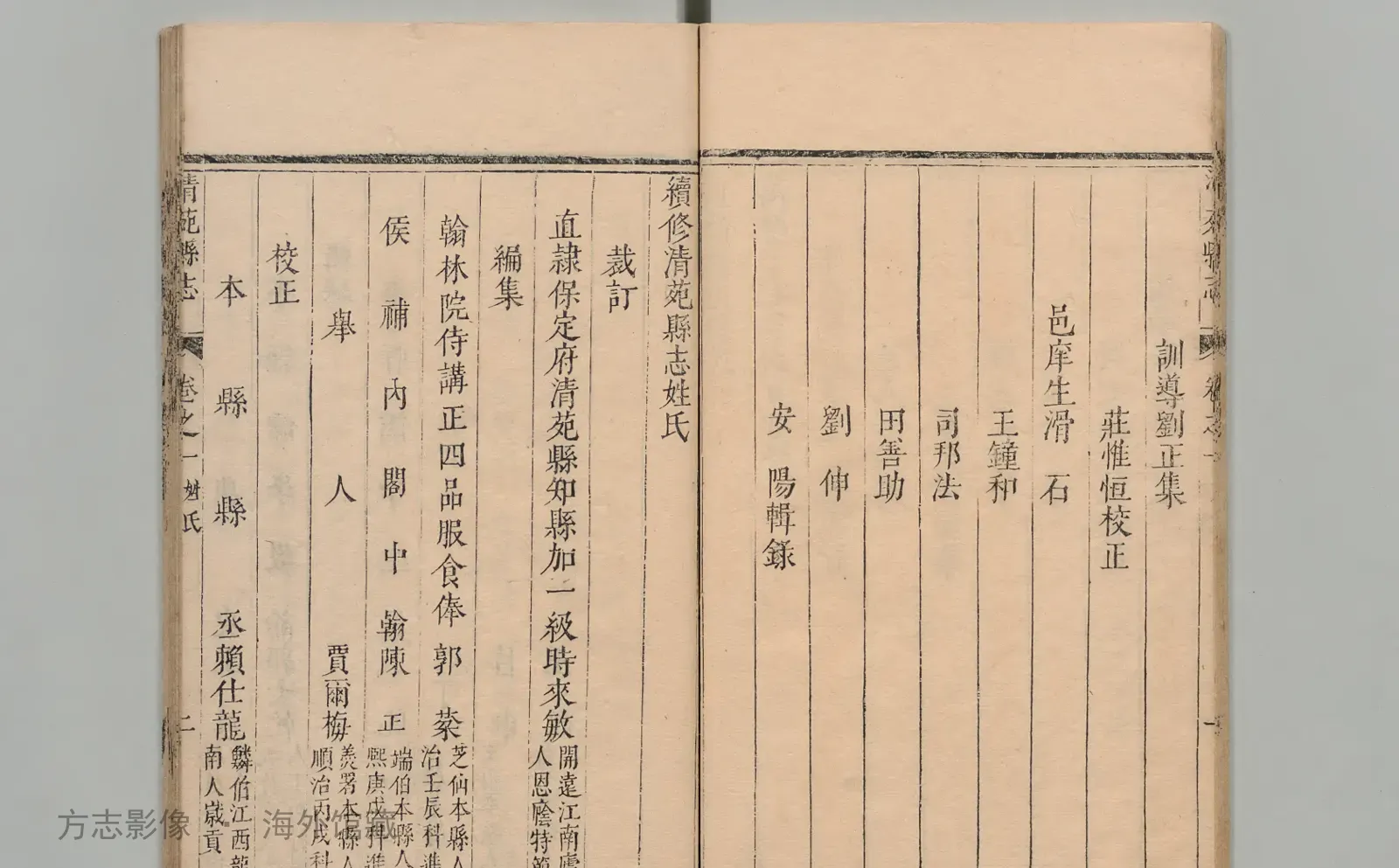 清苑县志书影