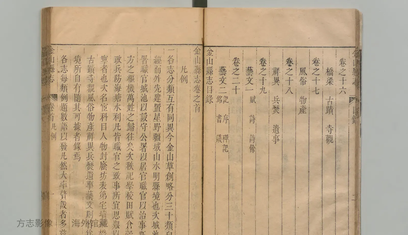 金山县志书影