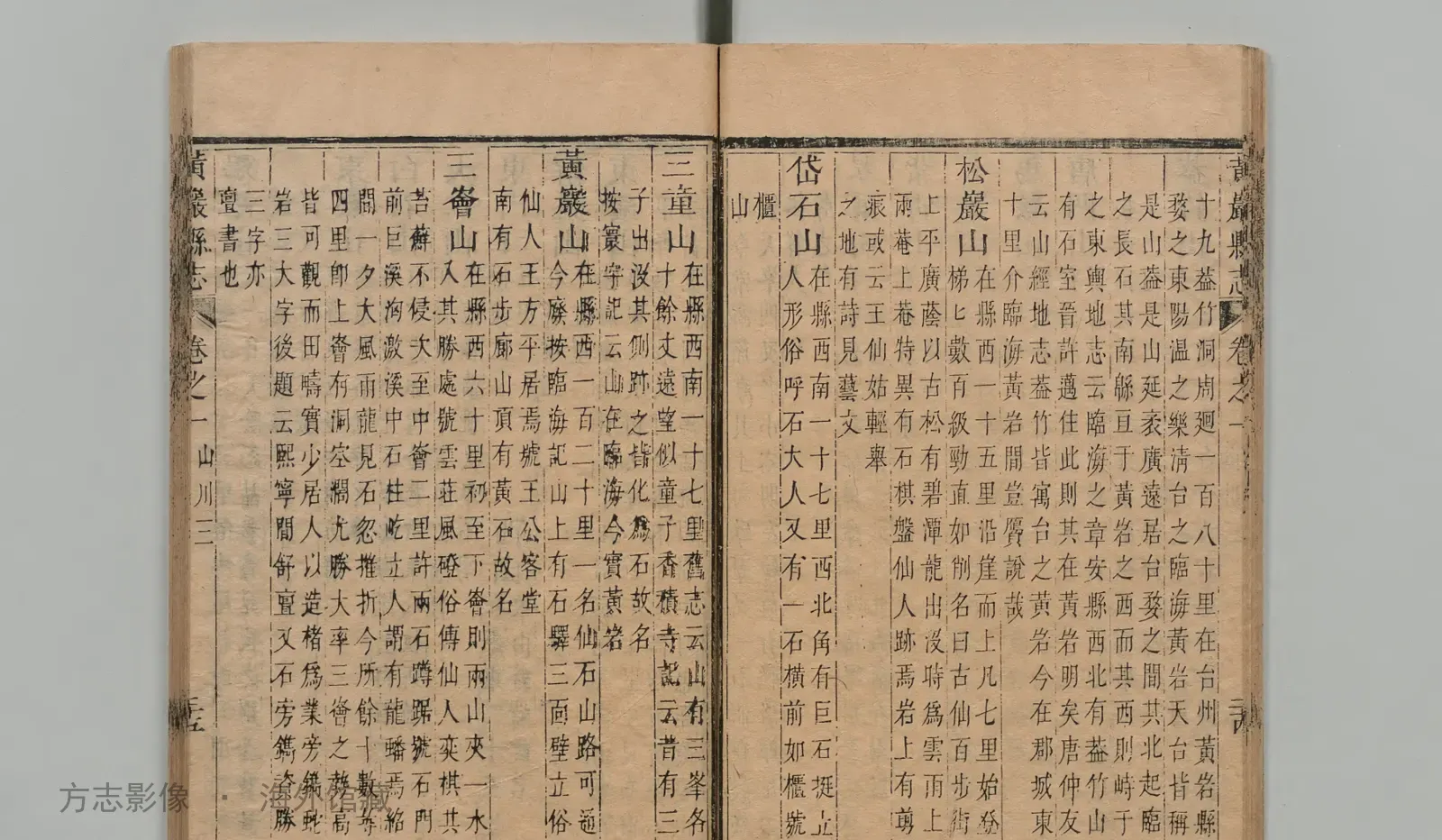 黄岩县志书影