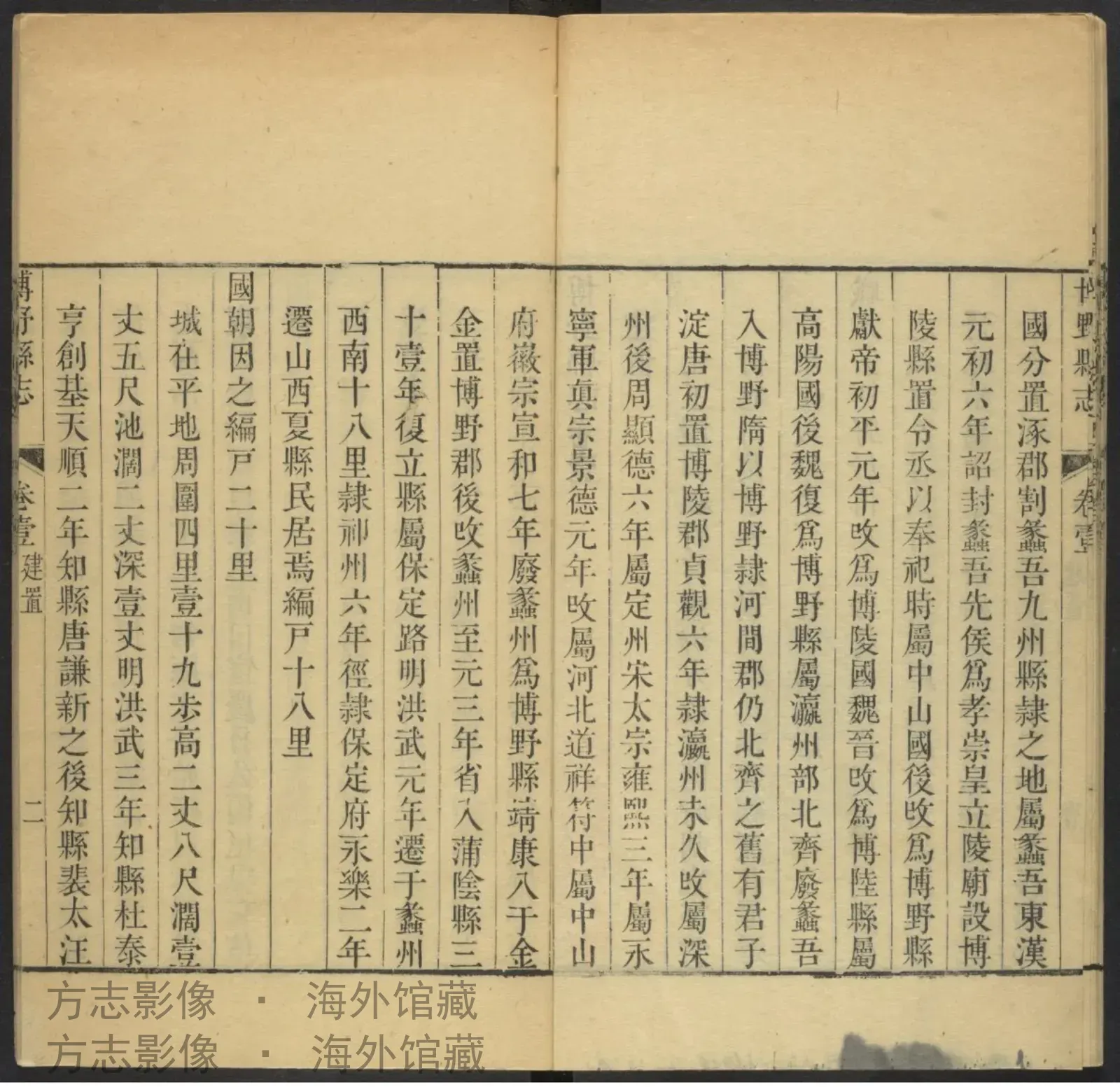 博野县志书影