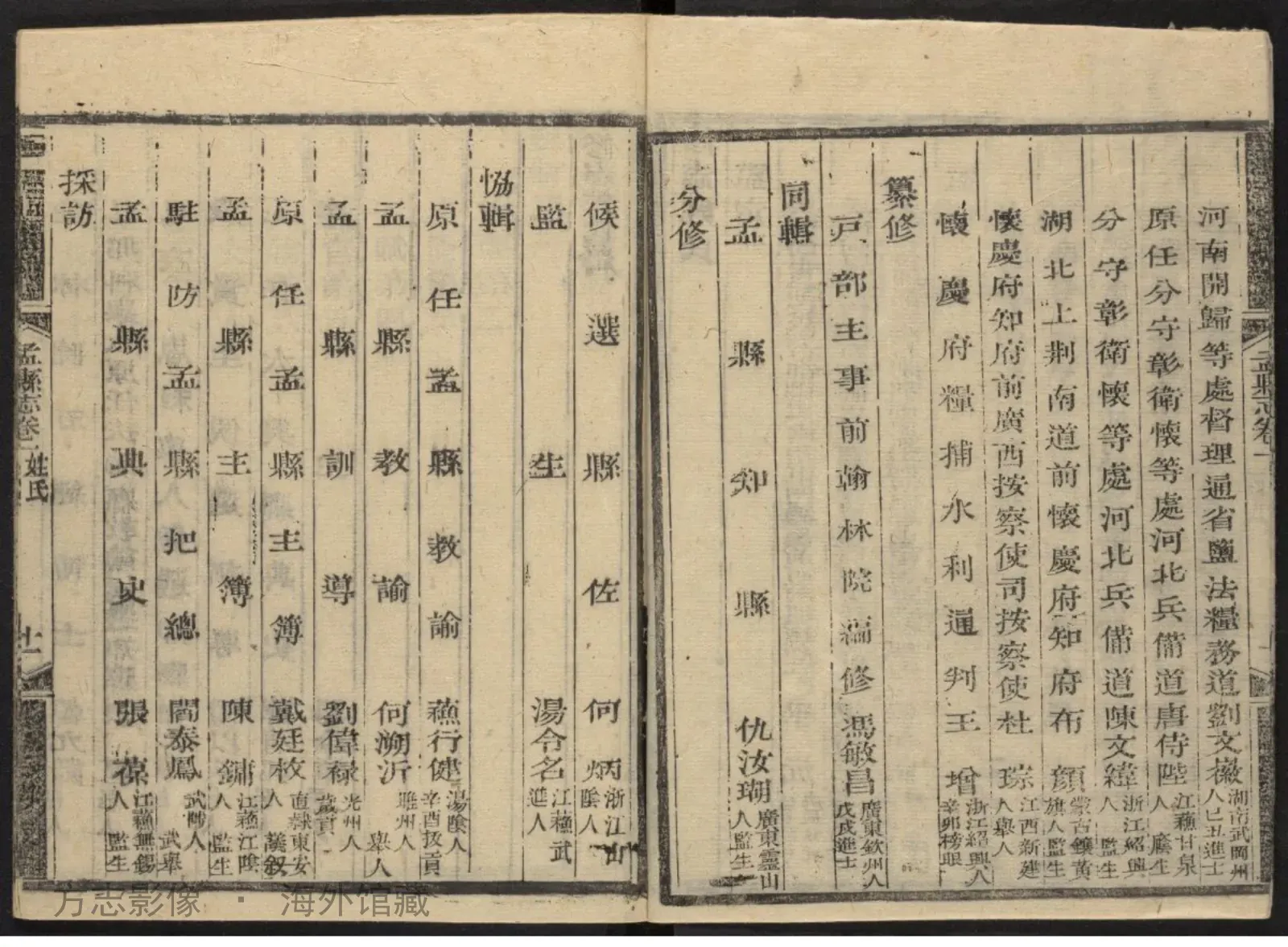 孟县志. [1790？]书影
