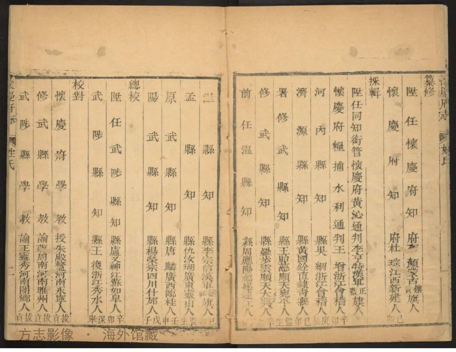 怀庆府志书影