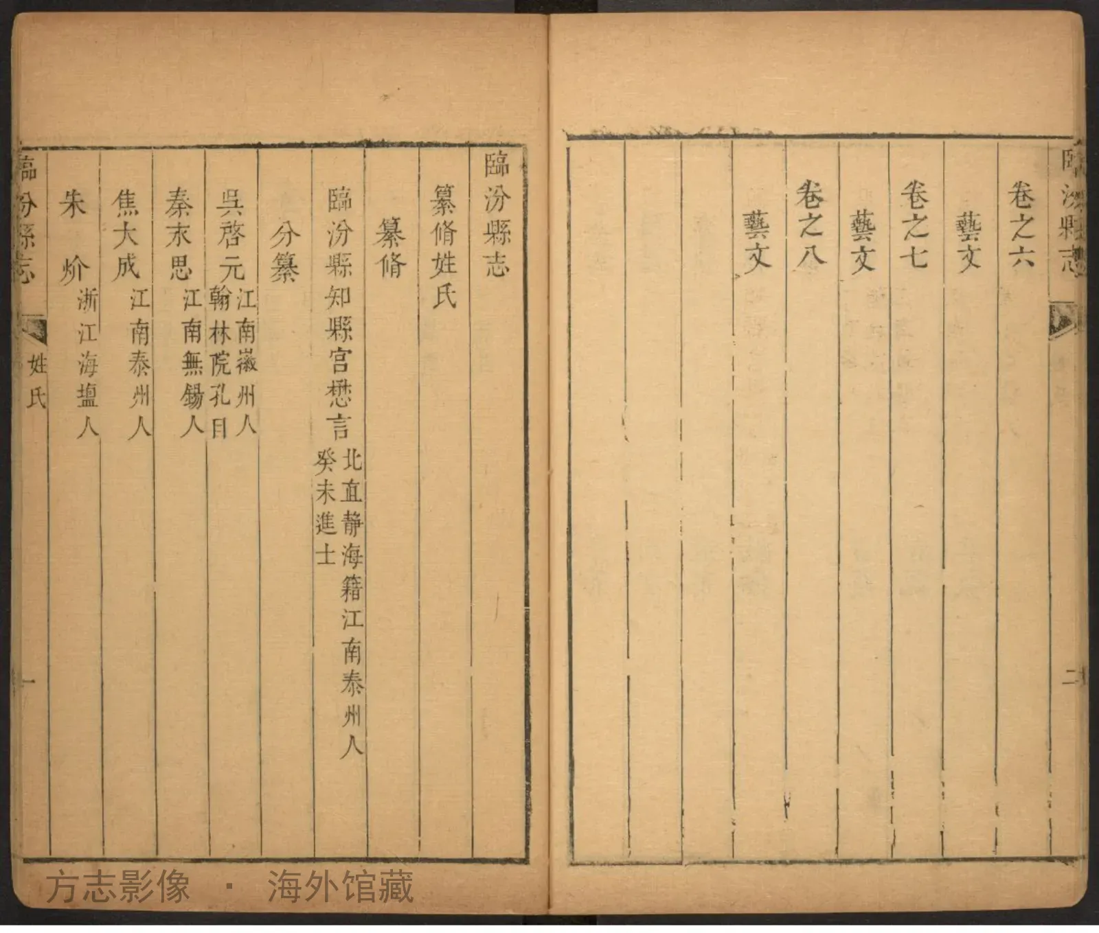 临汾县志. 宫懋言书影